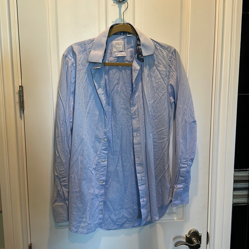 Symth and Gibson Tailored Fit Dress Shirt 15/38 Liberty London Fabric Contrast